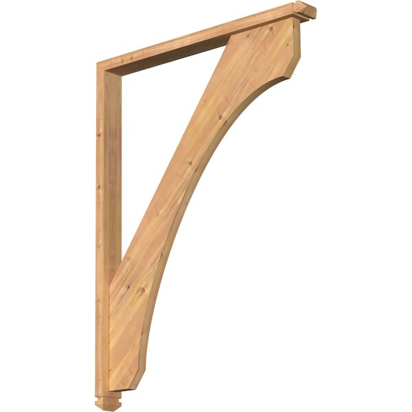 Ekena Millwork Legacy Arts and Crafts Smooth Bracket w/ Offset Brace, Western Red Cedar, 3 1/2"W x 36"D x 48"H BKT0402X36X48LEC03SWR - main